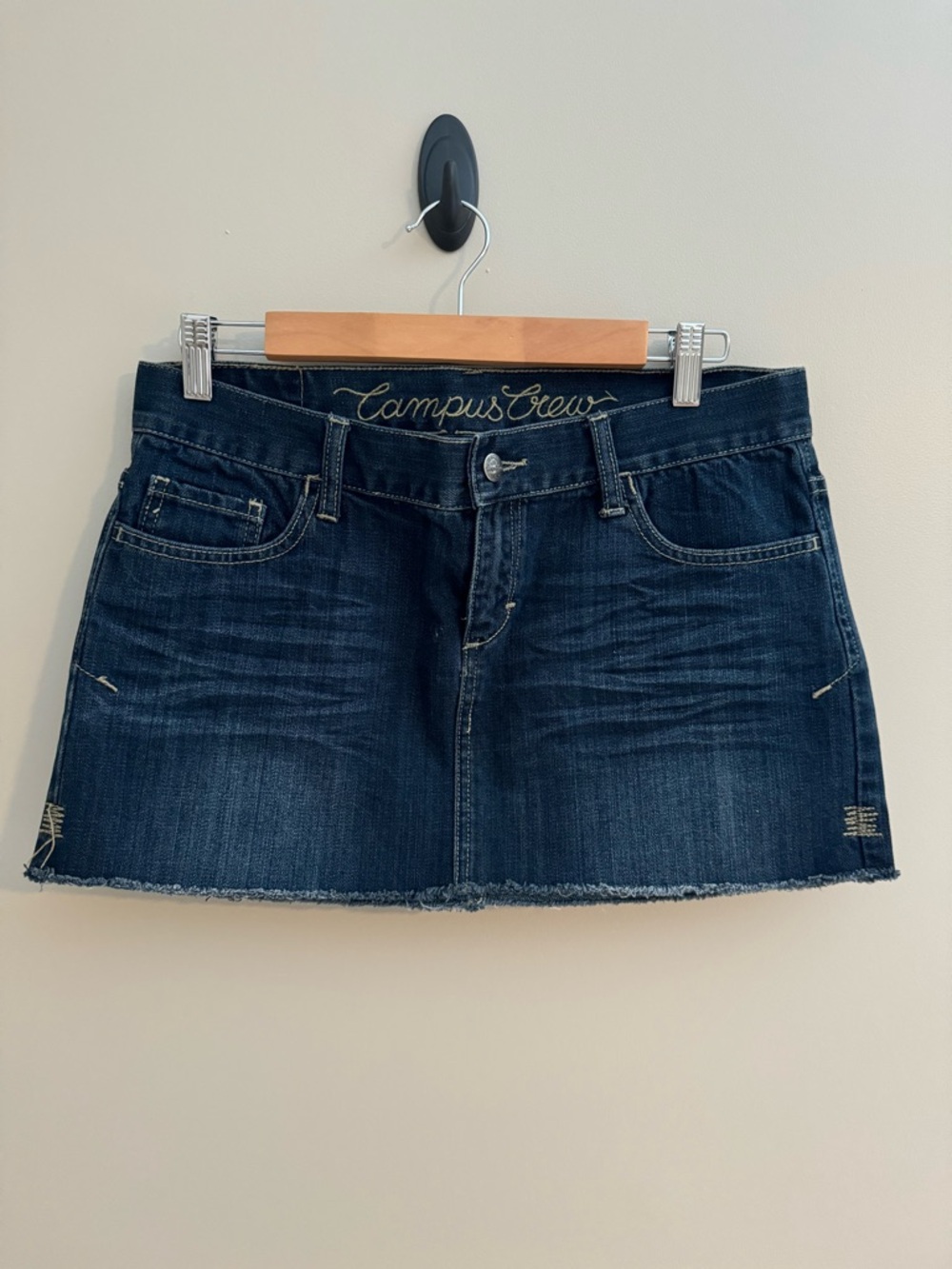 CAMPUS CREW - Dark Blue Denim Mini Skirt - Size 10